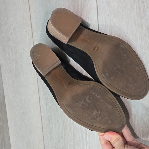 Lucky Brand Women Organza Black Suede Open Toe Mules Heels Sz 9M - Picture 10 of 13